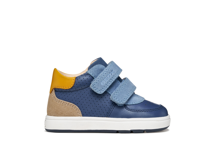 Pantofi sport băieți Geox B554DA 08520 C4J4S – Albastru cu accente galben muștar [4]