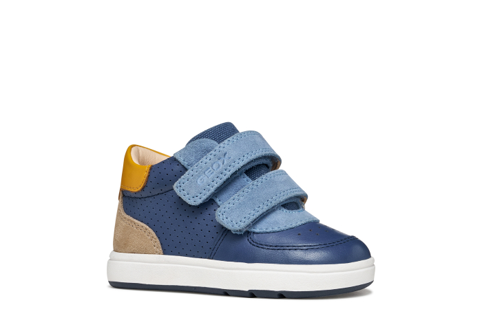 Pantofi sport băieți Geox B554DA 08520 C4J4S – Albastru cu accente galben muștar [10]