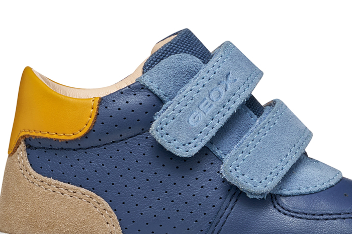 Pantofi sport băieți Geox B554DA 08520 C4J4S – Albastru cu accente galben muștar [5]