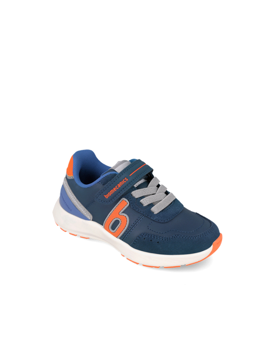 Pantofi sport băieți Biomecanics 261275-A089, piele întoarsă și materiale tehnice - Bleumarin [3]