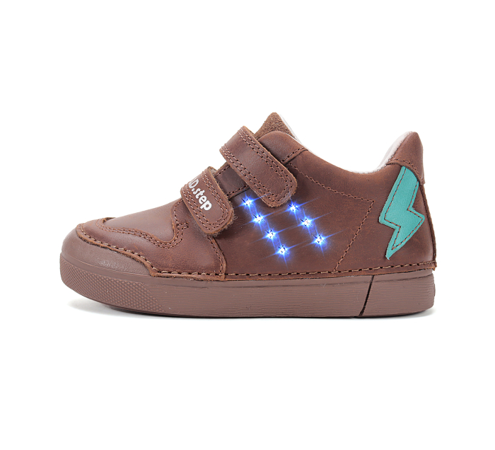 Pantofi Sport Copii Băieți DDStep Chocolate cu Luminițe LED, din Piele Naturală S068-62272B [3]