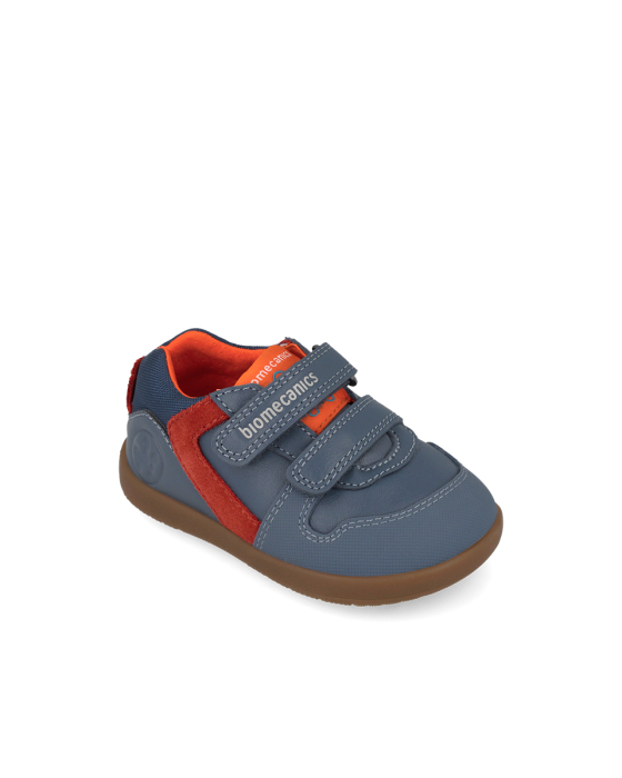 Pantofi sport copii baieti, wide&barefoot, albastru/caramiziu, Biomecanics [3]