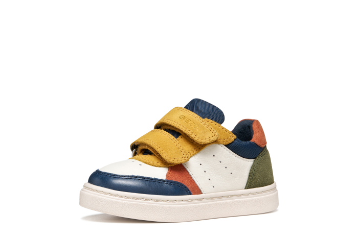 Pantofi sport copii Geox B465NC 0CL22 C0763, din piele naturală și întoarsă – Multicolor [5]
