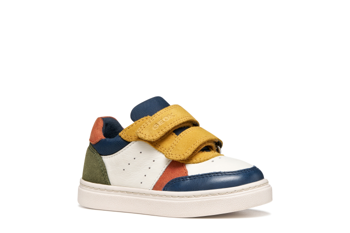 Pantofi sport copii Geox B465NC 0CL22 C0763, din piele naturală și întoarsă – Multicolor [6]