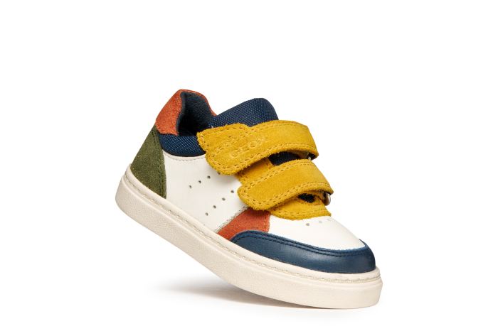 Pantofi sport copii Geox B465NC 0CL22 C0763, din piele naturală și întoarsă – Multicolor [8]