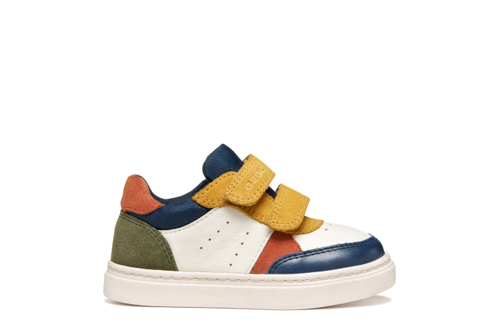 Pantofi sport copii Geox B465NC 0CL22 C0763, din piele naturală și întoarsă – Multicolor [4]