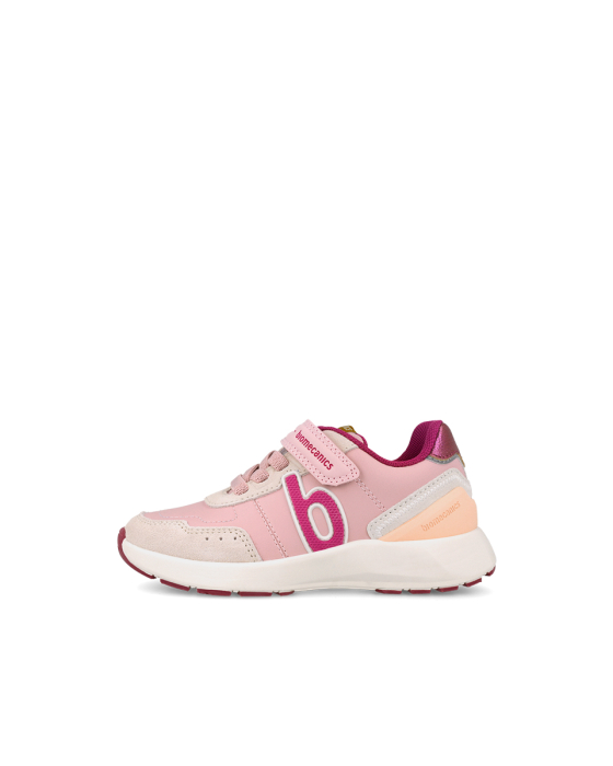 Pantofi sport fete Biomecanics 261275-C032, piele întoarsă și materiale tehnice - Roz [3]