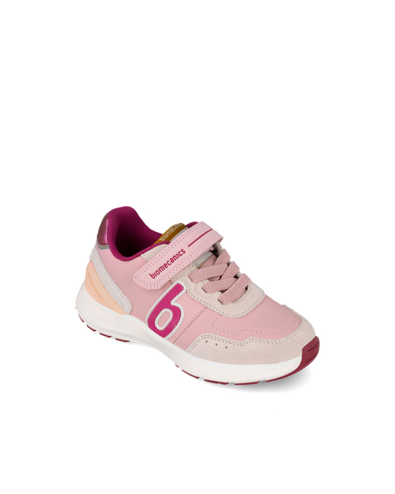 Pantofi sport fete Biomecanics 261275-C032, piele întoarsă și materiale tehnice - Roz [2]