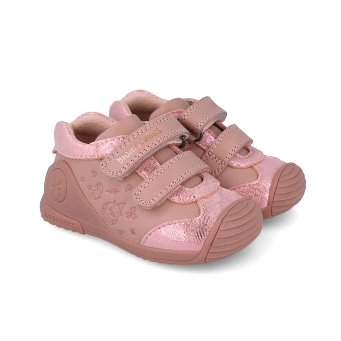 Pantofi sport fete din piele naturala roz Biomecanics [1]