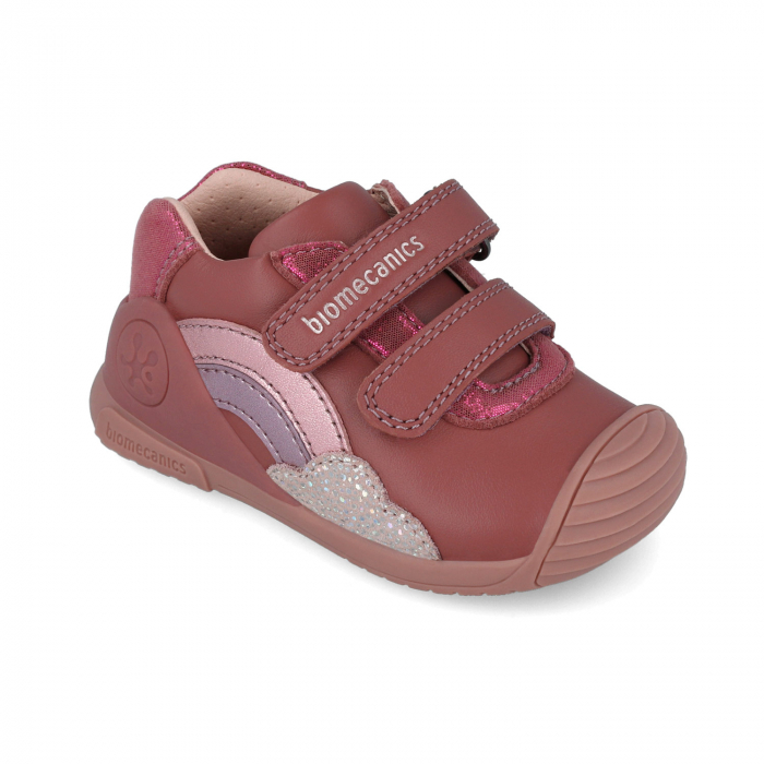 Pantofi sport fete din piele naturala roz Biomecanics [3]