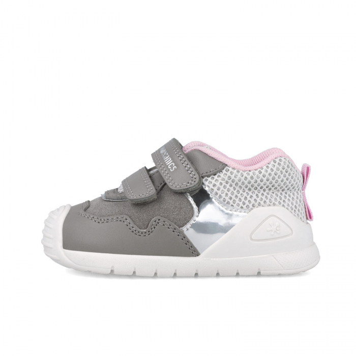 Pantofi sport fete din piele&textil gri/roz Biomecanics [5]