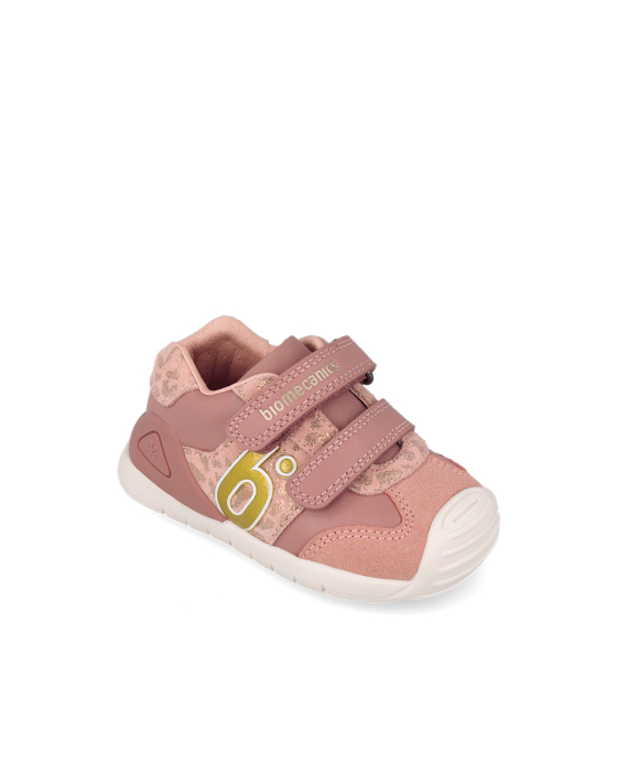 Pantofi sport fetițe Biomecanics 261108-B159 Primii Pași, piele naturală - Roz [2]