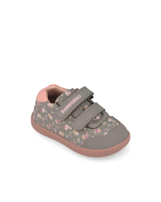 Pantofi Sport Primii Pași Fete Biomecanics Wide&Barefoot Gri Imprimeu Roz 261162-B154 [2]