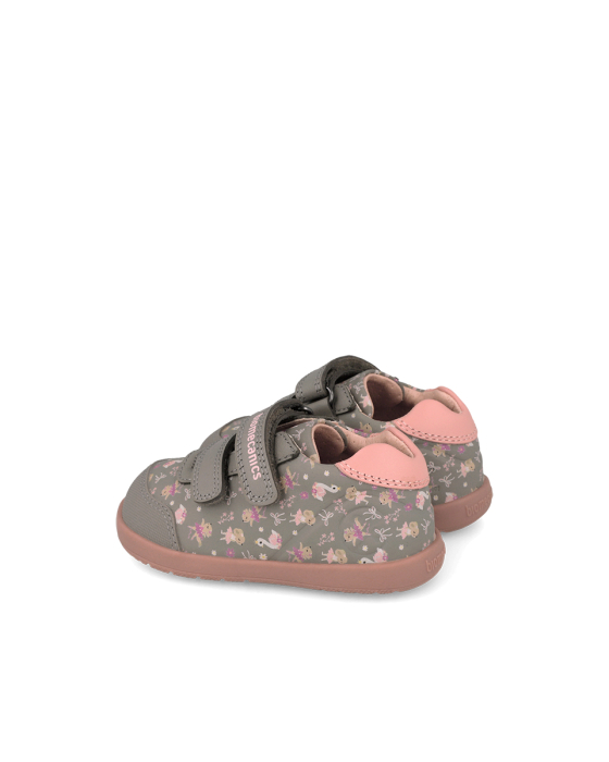 Pantofi Sport Primii Pași Fete Biomecanics Wide&Barefoot Gri Imprimeu Roz 261162-B154 [5]