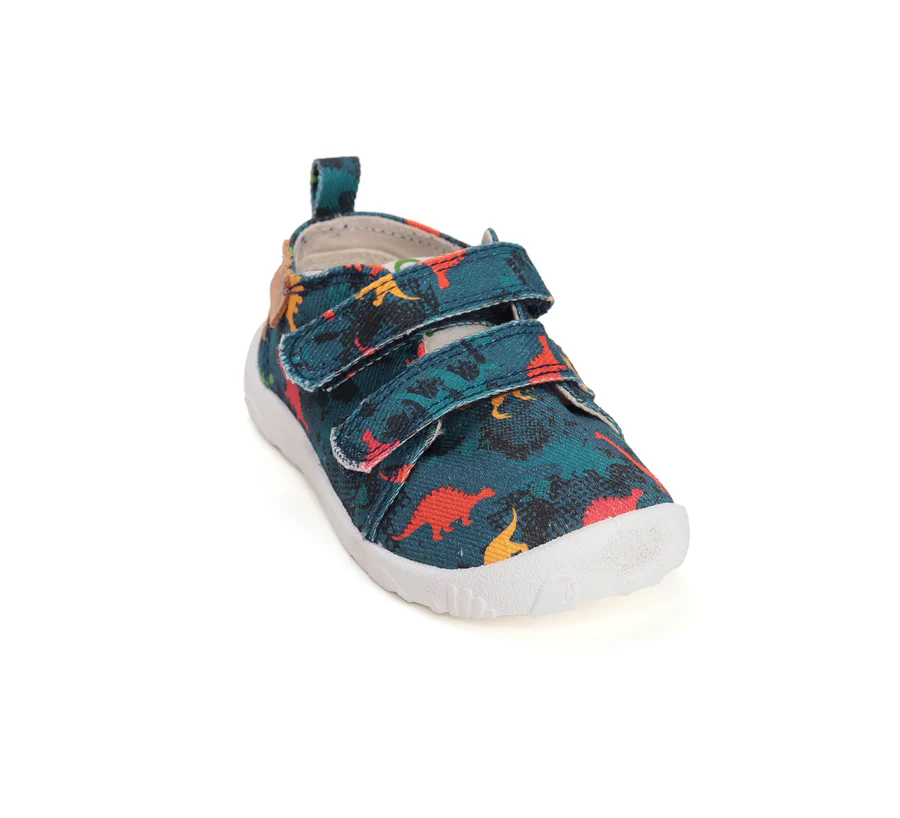 Pantofi sport ușori băieți din pânză de bumbac, cu dinozauri, multicolor, DD Step [2]