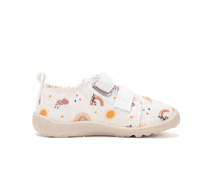 Pantofi sport ușori fete din pânză de bumbac, alb/multicolor, DD Step [5]