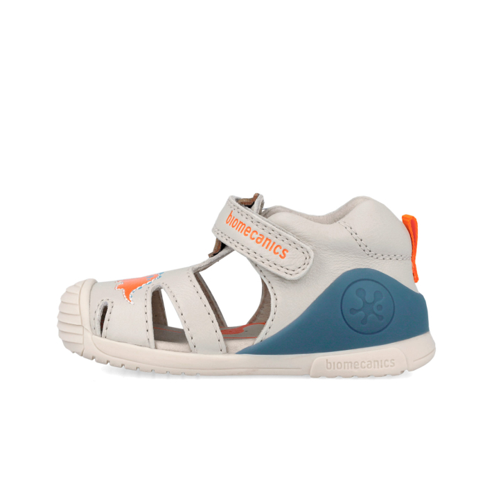 Sandale baieți din piele naturală, model dinozauri, bej - Biomecanics [6]