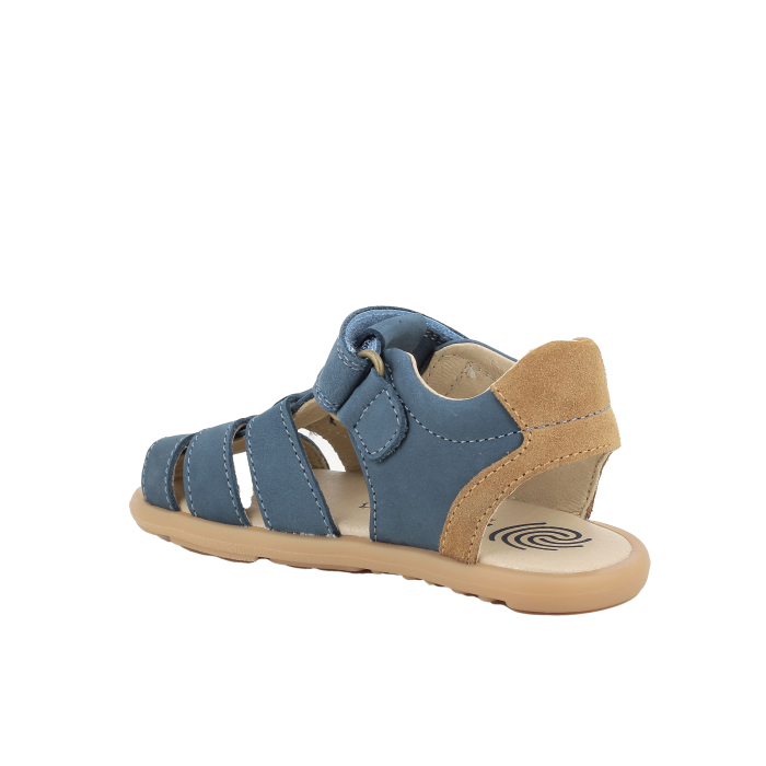 Sandale copii baieti din piele naturala nabuc, bareboot, bleumarin-maro, Primigi [3]