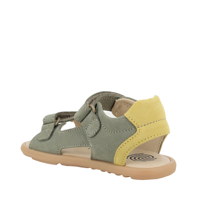 Sandale copii baieti din piele naturala, nabuc, barefood, kaki, Primigi [3]