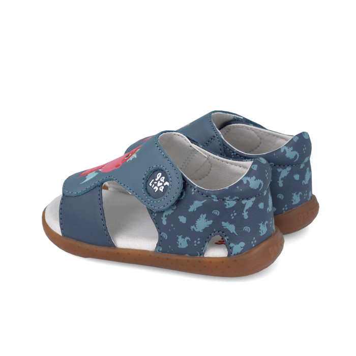 Sandale copii barefoot, baieti, din piele, Garvalin [2]