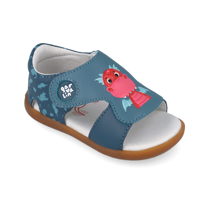Sandale copii barefoot, baieti, din piele, Garvalin [3]