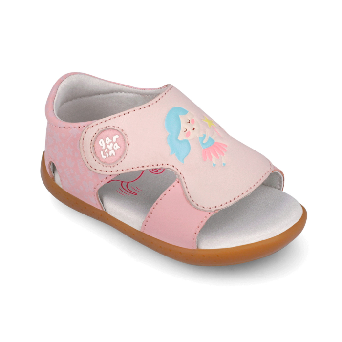 Sandale copii barefoot, fete, din piele, Garvalin [3]