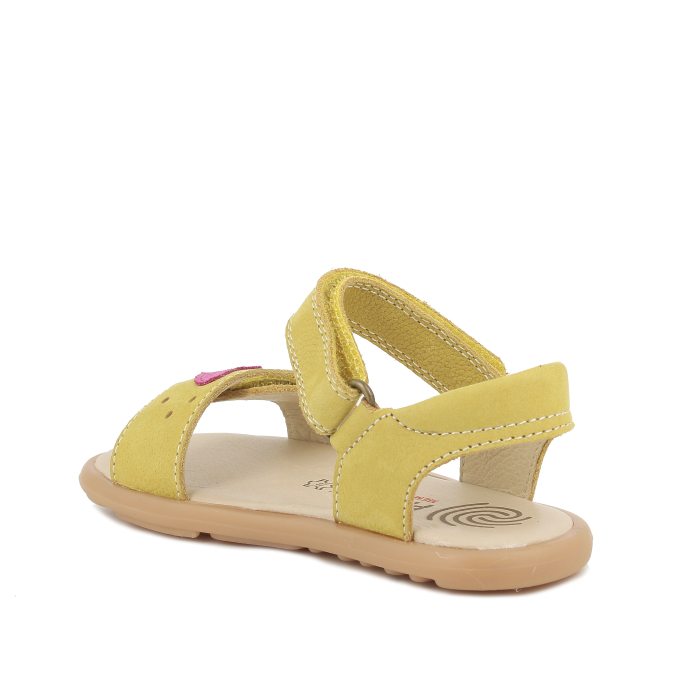 Sandale copii fete din piele naturala, nabuc, barefood, galben, Primigi [3]