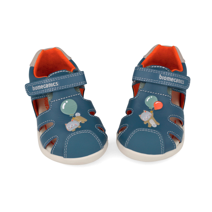 Sandale copii primii pasi băieți, din piele naturală, bleumarin - Biomecanics [3]