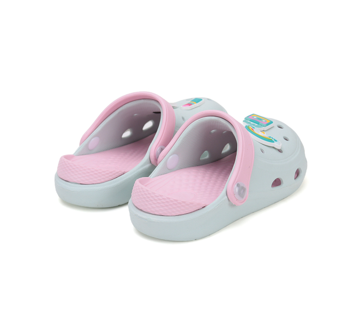 Sandale stil crocs, pentru fete, bleu/roz - DD Step [6]