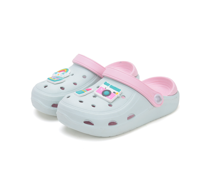 Sandale stil crocs, pentru fete, bleu/roz - DD Step [3]