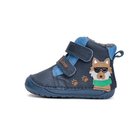 Ghete băieți îmblănite din piele naturală barefoot - DDStep [2]