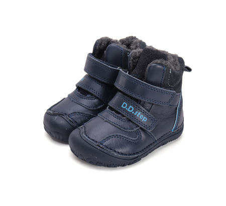 Ghete baieti - Ghete băieți imblănite și impermeabile din piele naturală barefoot - DD step