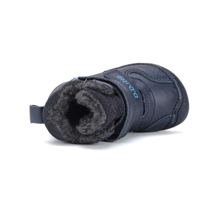 Ghete băieți imblănite și impermeabile din piele naturală barefoot - DD step [4]