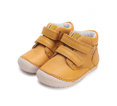 Ghete fete - Ghete din piele naturala, barefoot, galbeni - DD Step