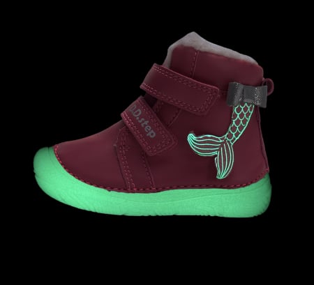 Ghete fete îmblănite din piele naturală roz fosforescente - DDStep [2]