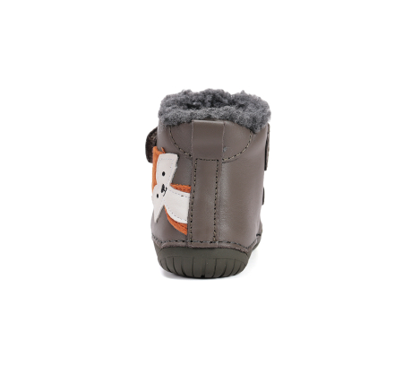 Ghete îmblănite din piele naturală barefoot kaki - DDStep [6]