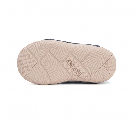 Pantofi baieti din piele naturala, barefoot bleumarin DD Step [5]
