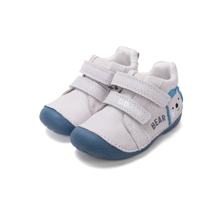 Pantofi baieti - Pantofi băieți din piele naturală, cu ursuleț - DD Step