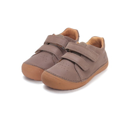 Pantofi baieti - Pantofi copii baieti barefoot, din piele, maro-DD Step