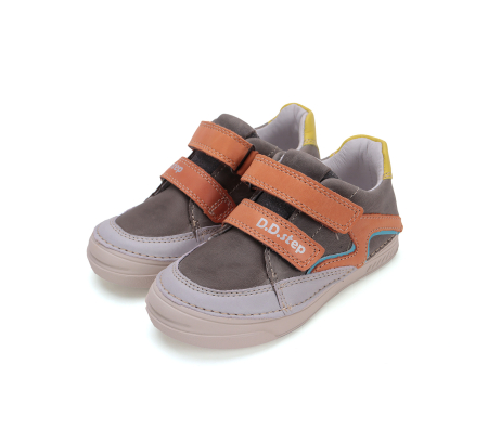 Pantofi baieti - Pantofi copii baieti din piele, maro-galben, DD Step