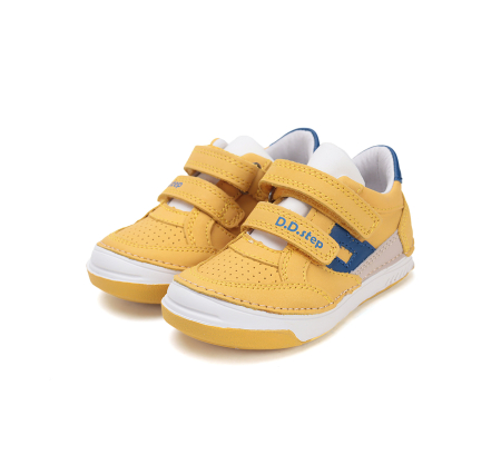 Incaltaminte baieti - Pantofi copii baieti, sport, din piele naturala, galben - DD Step