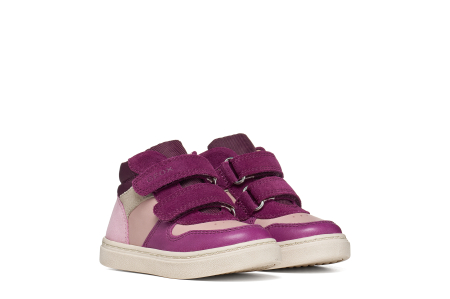 Încălțăminte fete - Ghete copii, fete, mid-high, din piele intoarsa si piele naturala, violet/roz, Geox