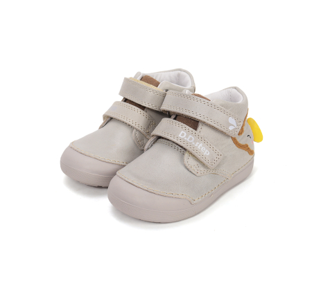 Pantofi fete - Pantofi copii primii pasi, din piele, bej cu elefant DD Step