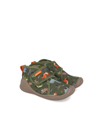 Incaltaminte baieti - Pantofi de interior băieți, Biomecanics 261284-B801, Verde cu dinozauri