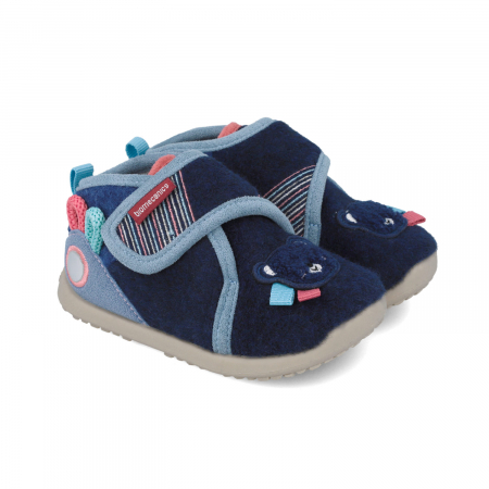 Pantofi de interior baieti - Pantofi de interior baieti barefoot bleumarin Biomecanics
