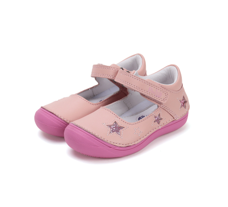 Pantofi fete - Pantofi decupati, balerini fete din piele naturala, cu supinatie, roz fucsia, Ponte20