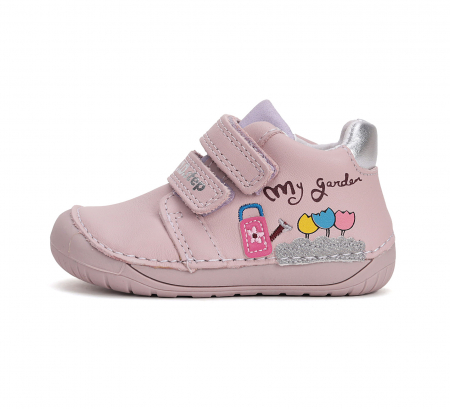 Pantofi fete din piele naturala, barefoot, roz - DD Step [1]