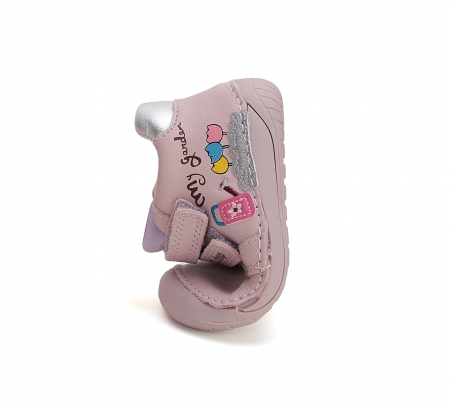 Pantofi fete din piele naturala, barefoot, roz - DD Step [6]