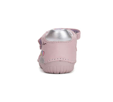 Pantofi fete din piele naturala, barefoot, roz - DD Step [2]