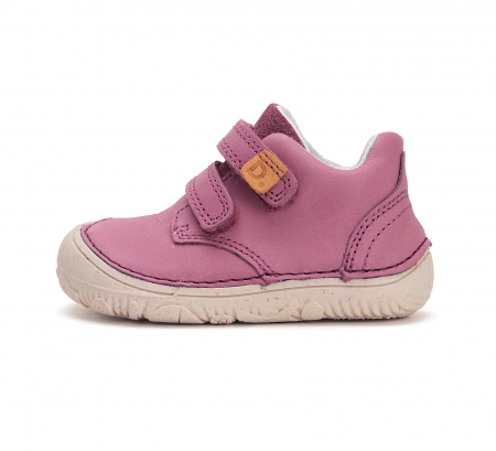 Pantofi fete din piele naturala, barefoot roz-zmeura DD Step [1]